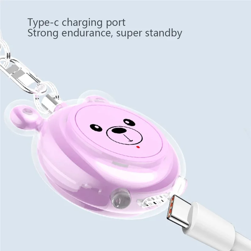 【ADD TO CART 】Mini Female Self Defense Alarm Portable Keychain Type-C Rechargeable Wolf-Proof Safety Siren Alarm For Elderly Chi