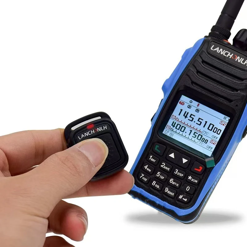 LANCHONLH UV79 10W Amateur Ham Radio Station with Air Band Receive Color LCD Finger PTT Motorcycle Bluetooth Walkie Talkie HAM