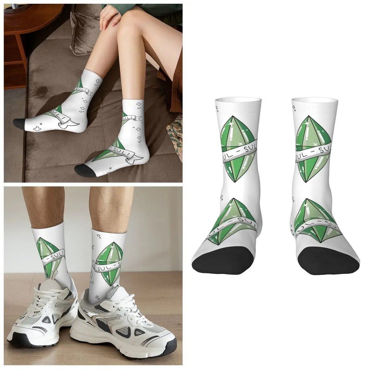 

Носки Sims 3 от Eva Kiseleva, впитывающие пот чулки в стиле Харадзюку, всесезонные длинные носки, аксессуары для мужчин и женщин, подарки