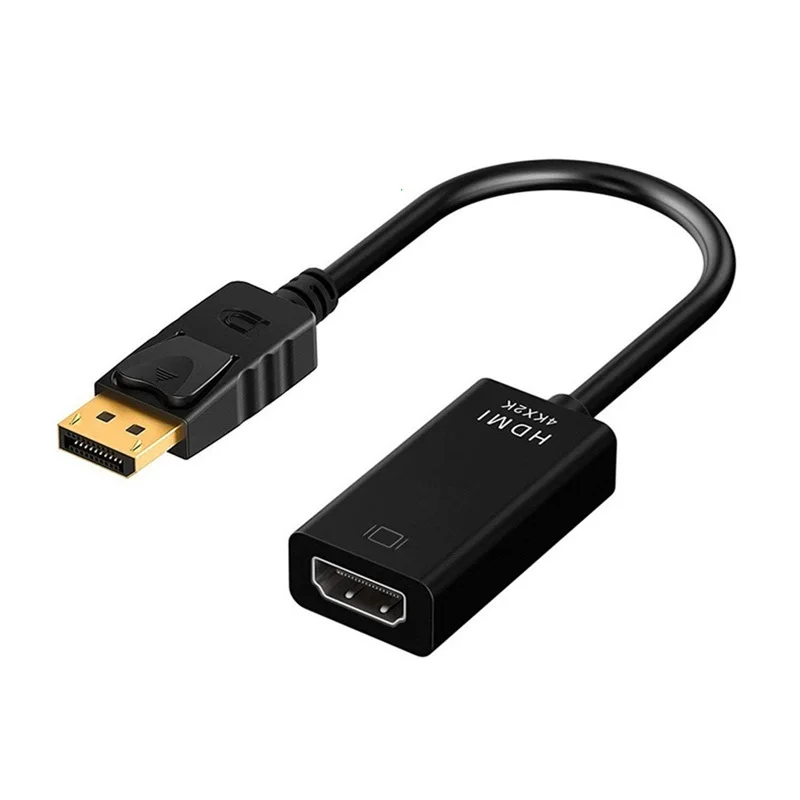Cabo Adaptador Conversor 4K DP para HDMI Macho para Fêmea DisplayPort para HDMI Compatível com Vídeo e Áudio para PC TV Laptop