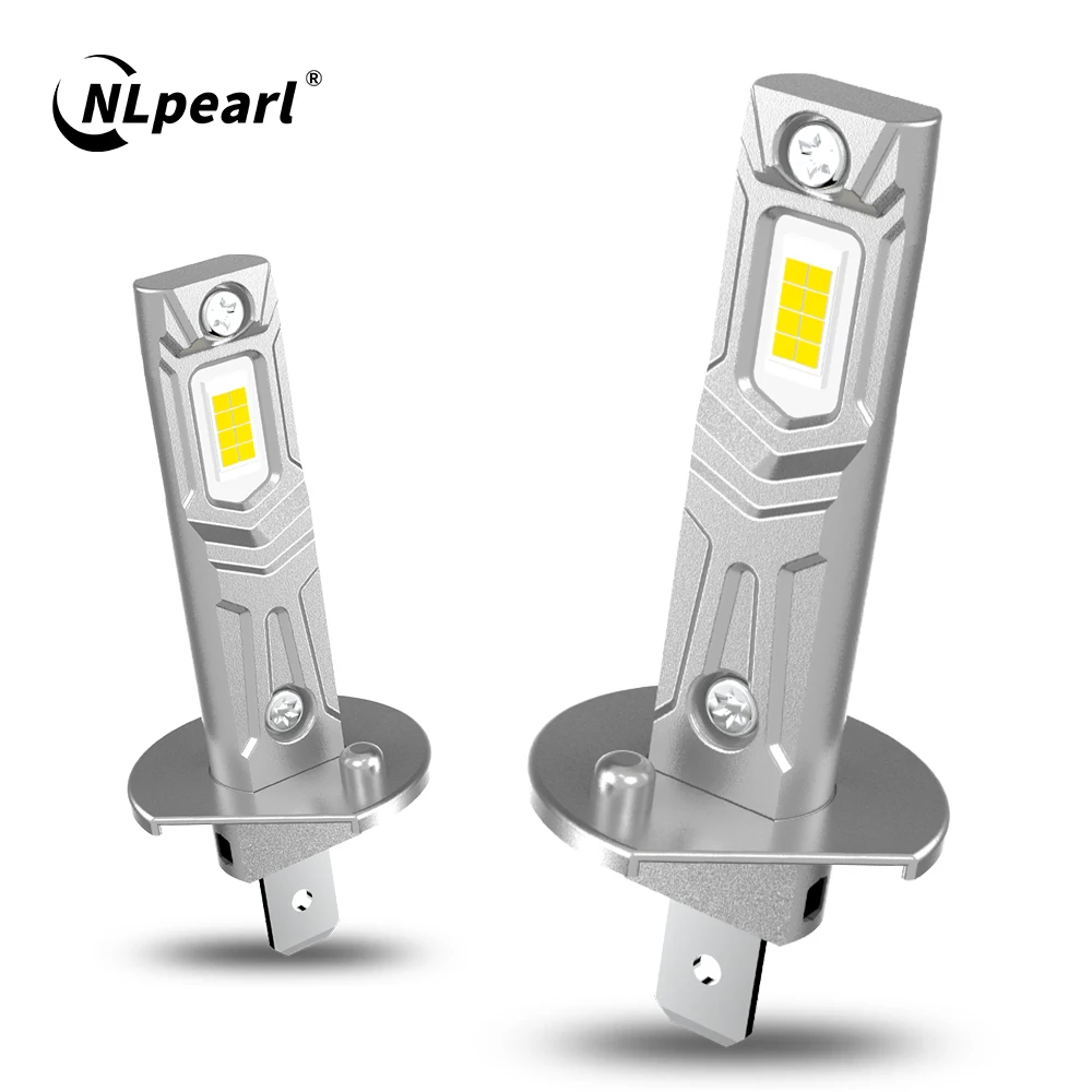 2Pcs 20000LM H1 LED Headlight Bulb 12V H1 LED Canbus LED Fog Light Fanless Wireless Mini Size Auto Lamp 6000K White