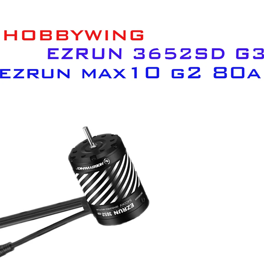 

G3 Sensored Brushless Motors Hobbywing EZRUN 3652SD With MAX10 G2 80A ESC Combo For 1/10 1/8 RC Car Buggy Model