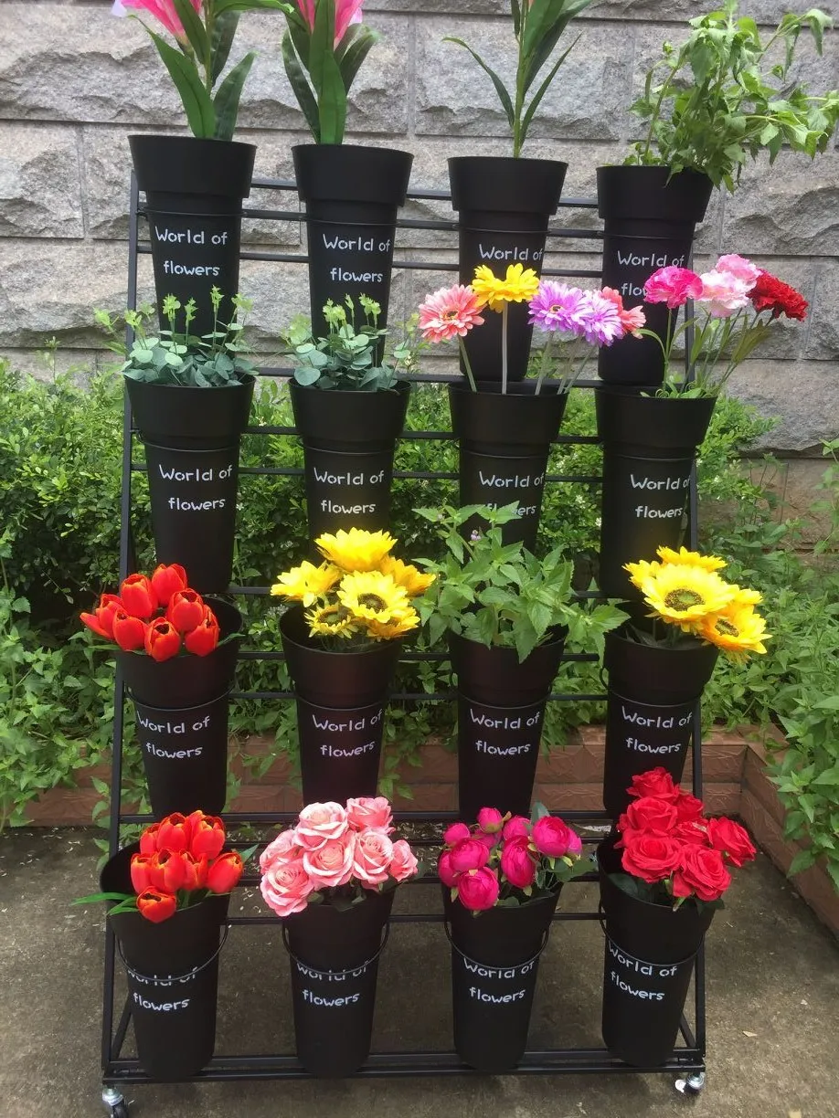 Large plastic bucket flower stand, flower bucket stand, flower bucket,
