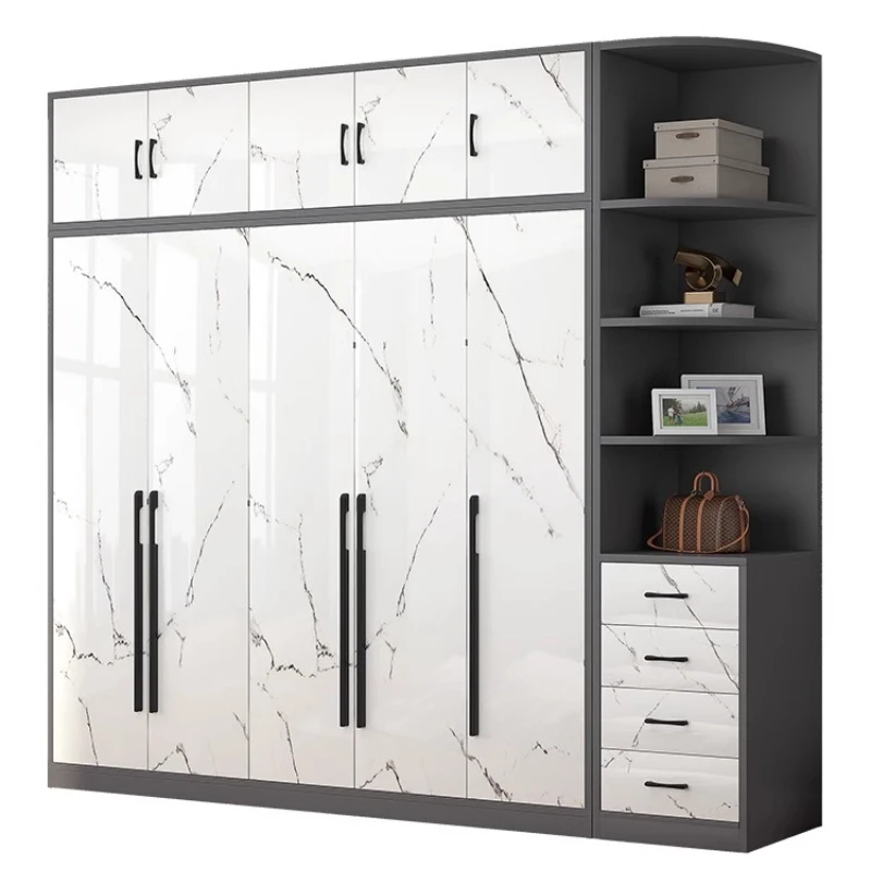 

Wardrobe Double Closet Economic Wooden Door Space Saving Luxury Furniture