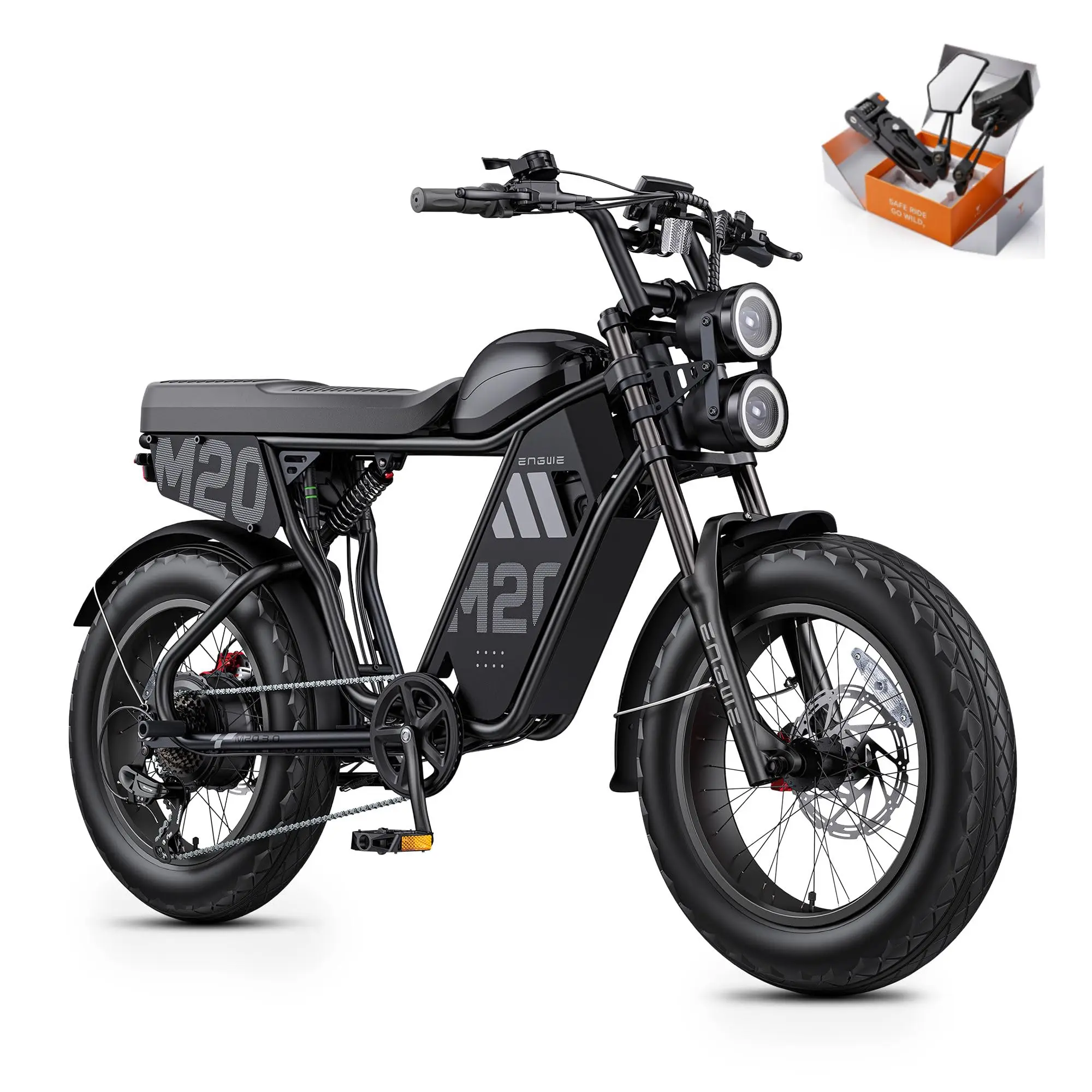 M20 3.0 3300W Off-Road Electric Bike—Cruise Control, Speed 40MPH, 60V 40Ah Battery 2h Fast Charging, 180Mile Range, 120Nm