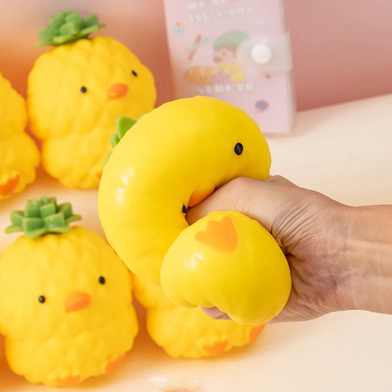 Leuke Rekbare Ananas Eend Squishy Speelgoed Stress Ballen Angst Release Nieuwigheid Squeeze Fidget Speelgoed Voor Kinderen Vakantie Geschenken