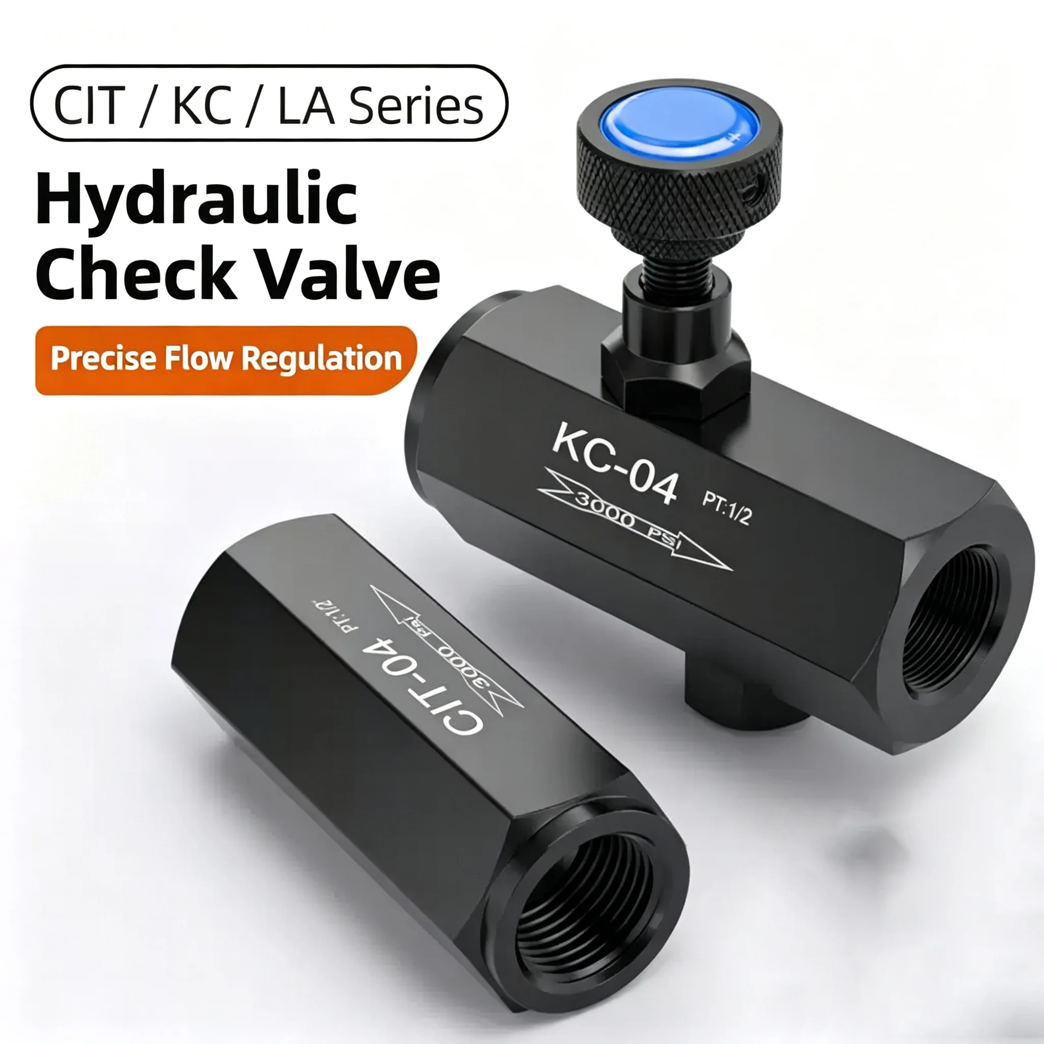 KC-02 CIT-02 LA-H8L CIT/LA/KC Series Hydraulic Throttle Valve Flow Regulator Valve In-Line Hydraulic Flow Adjustment Valve