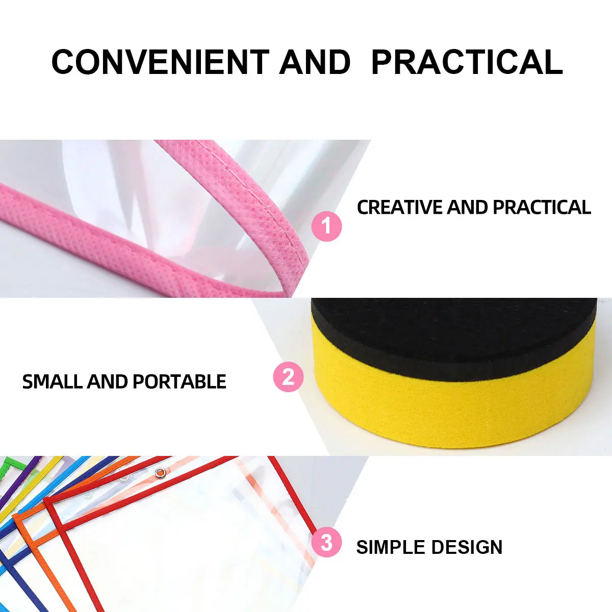 

11pcs Dry Erase File Pockets Reusable Waterproof Pet Document Pouches Transparent For School Office Stationery Supplies