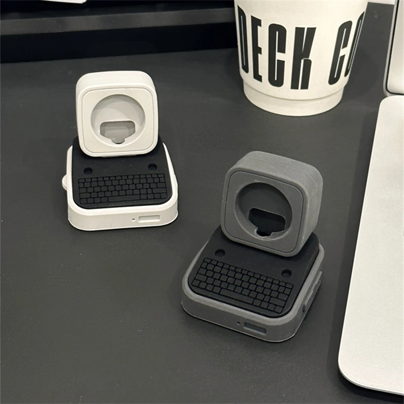 Creative Computer Silicone Charger Stand For Apple Watch 8 7 6 5 3 4 Charging Dock Holder Retro Keeper Bracket Base For iwatch