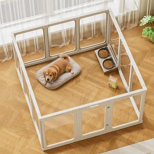 Jve 12PCS Dog Playpen Clear Puppy Playpen Indoor, 30