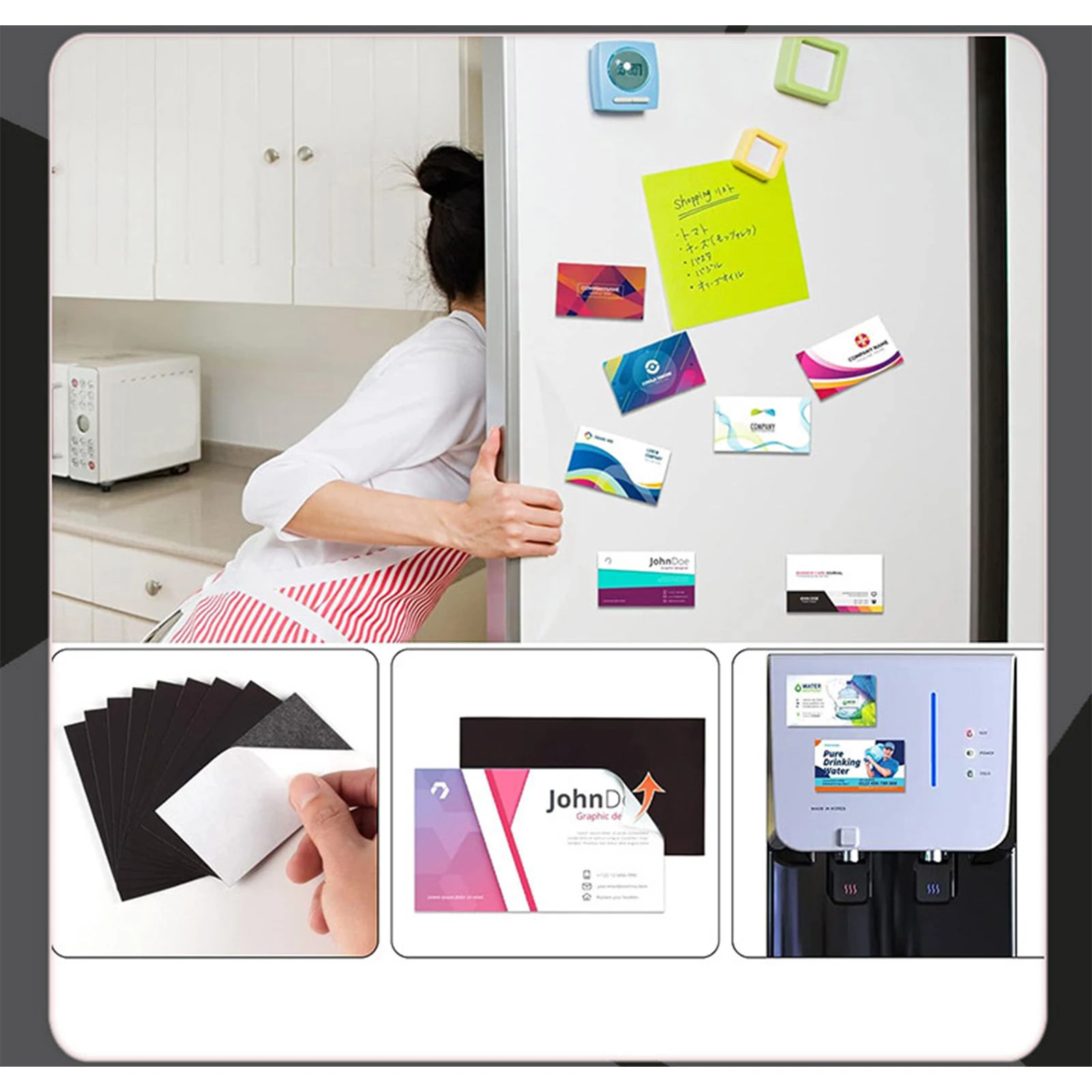 Folhas magnéticas com suporte adesivo - 80 unidades cada 2 x 3,5 polegadas 50 x 89 mm - Folhas magnéticas flexíveis com autoadesivo - Stick