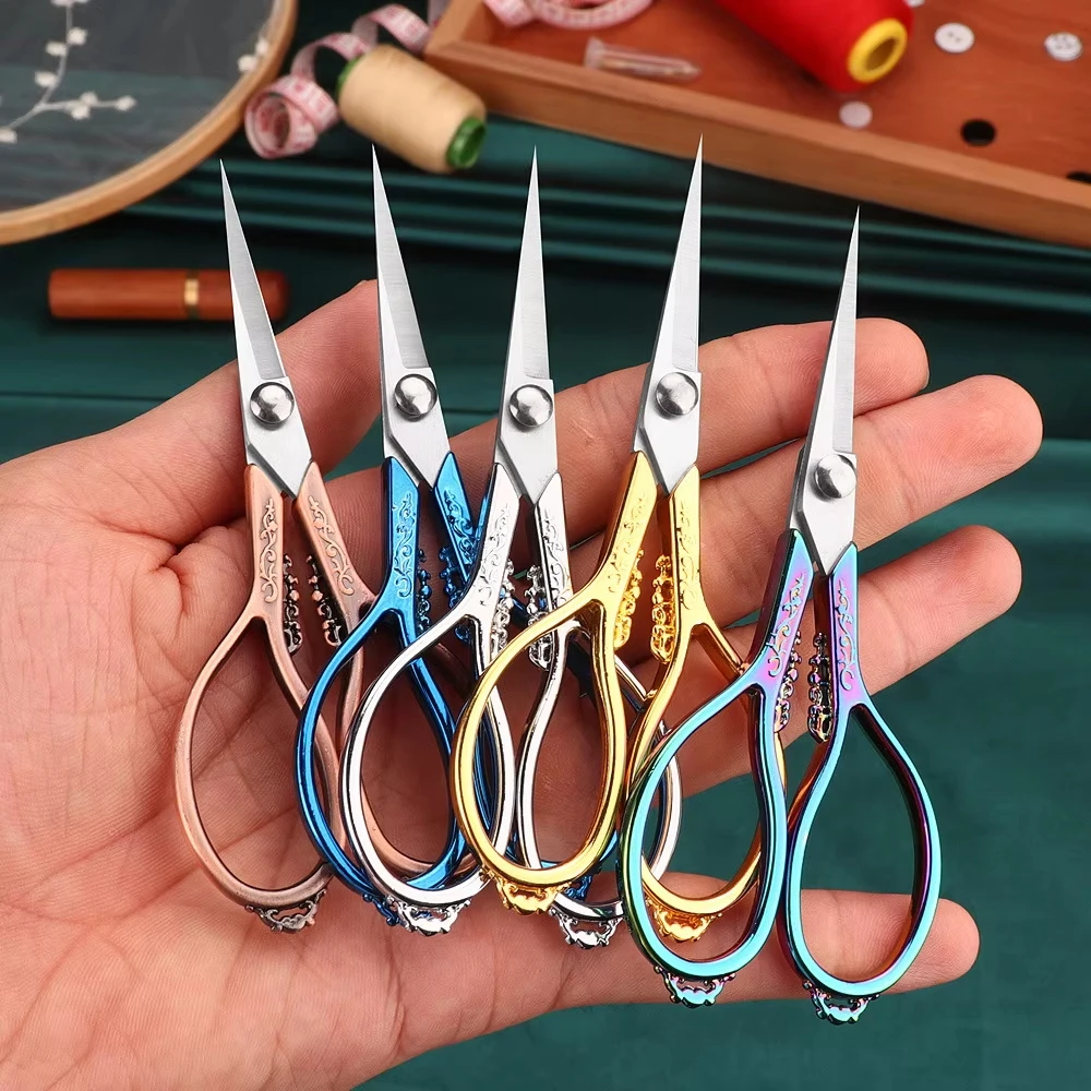 Retro Cross Stitch Scissors Antique Durable High Steel Tailor Craft Sewing Household for Fabric Scisso Shears