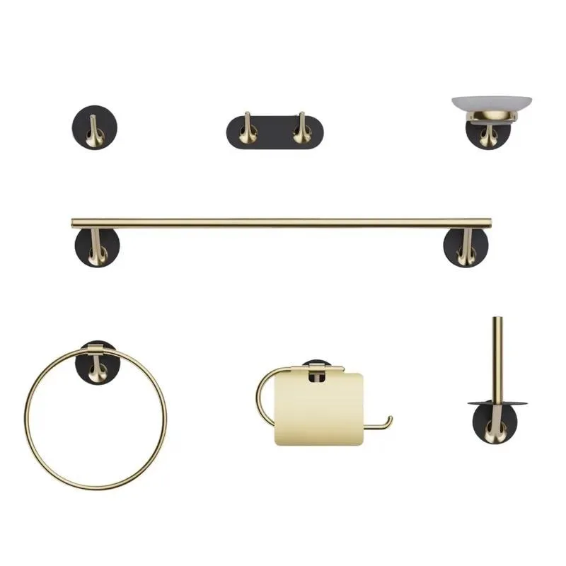7 Piece Chrome Plated Stainless Steel Bathroom Hardware Set with Towel Rail Modern Design for Kitchen and Bath