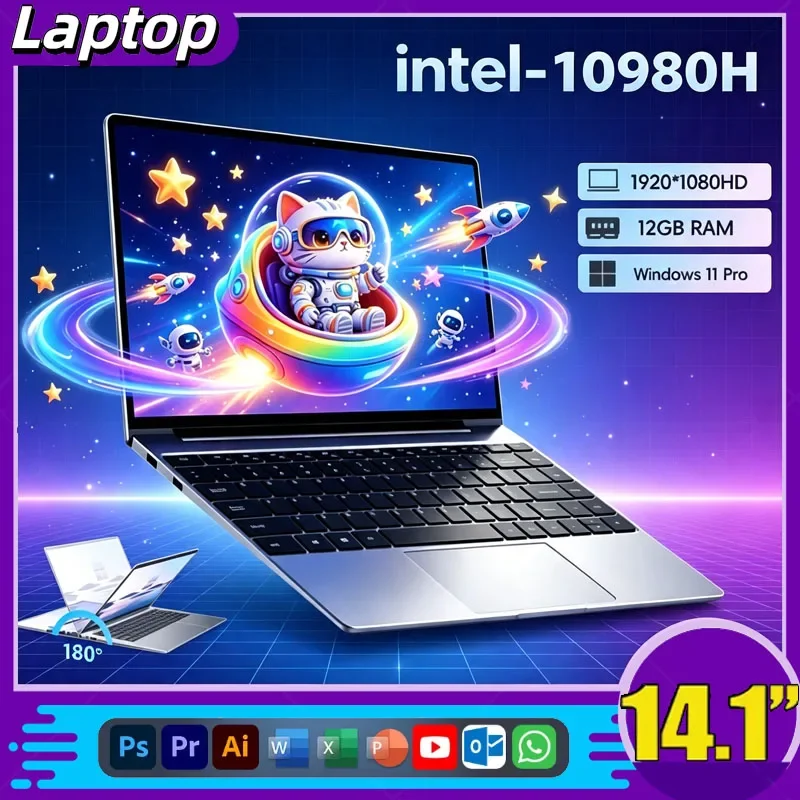 Intel I9-10980HK New High-Performance New Laptop 14.1 Inch 32GB DDR4 M.2 2048GB SSD Ultrabook Fingerprint Unlock WiFi5 BT