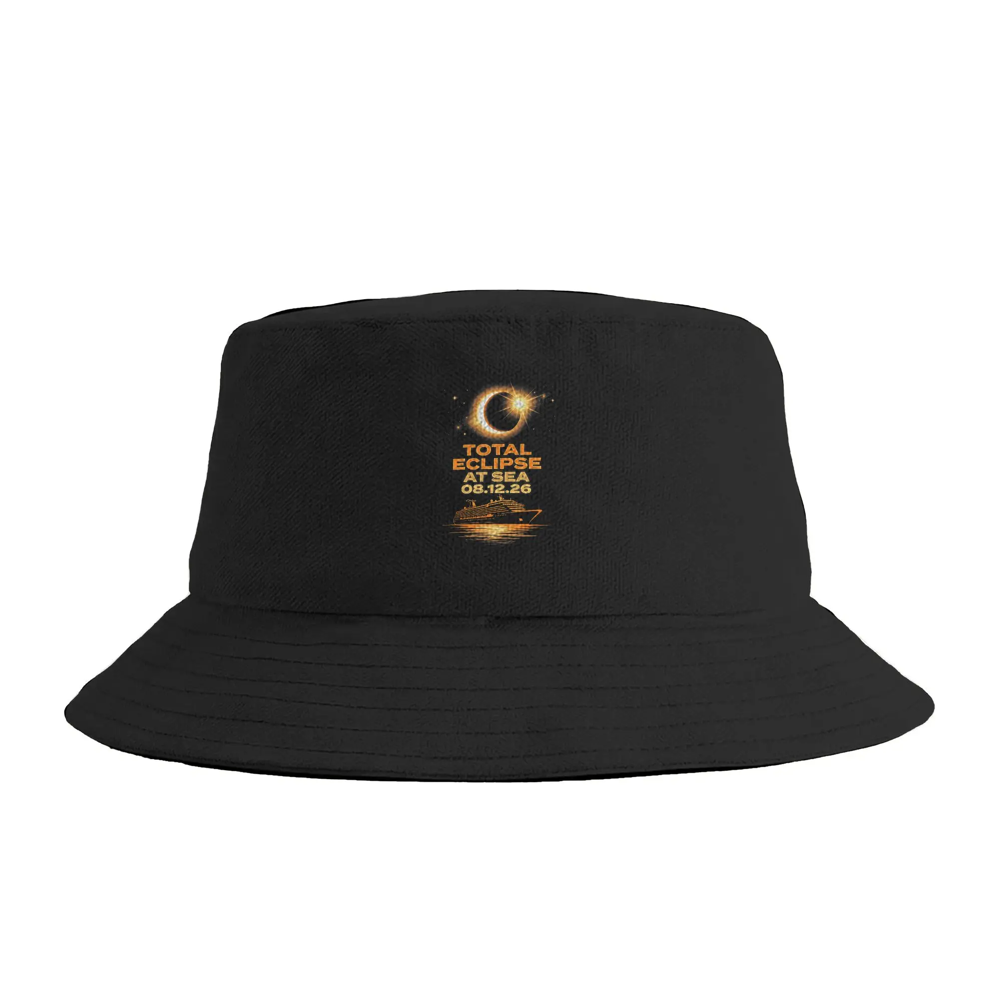 Total Eclipse At Sea 08 12 26 Solar Totality Eclipse Cruise Bucket Hat  Street Style Fisherman Caps Breathable Travel Sun Hats
