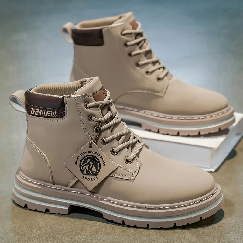 Autumn and Winter Retro Short Boots for Men, Thick-Soled Height-Increasing Non-Slip Short Boots, Thick-Soled Non-Slip and Wear-Resistant, Pu Upper Material, Windproof and Durable 85 view 6