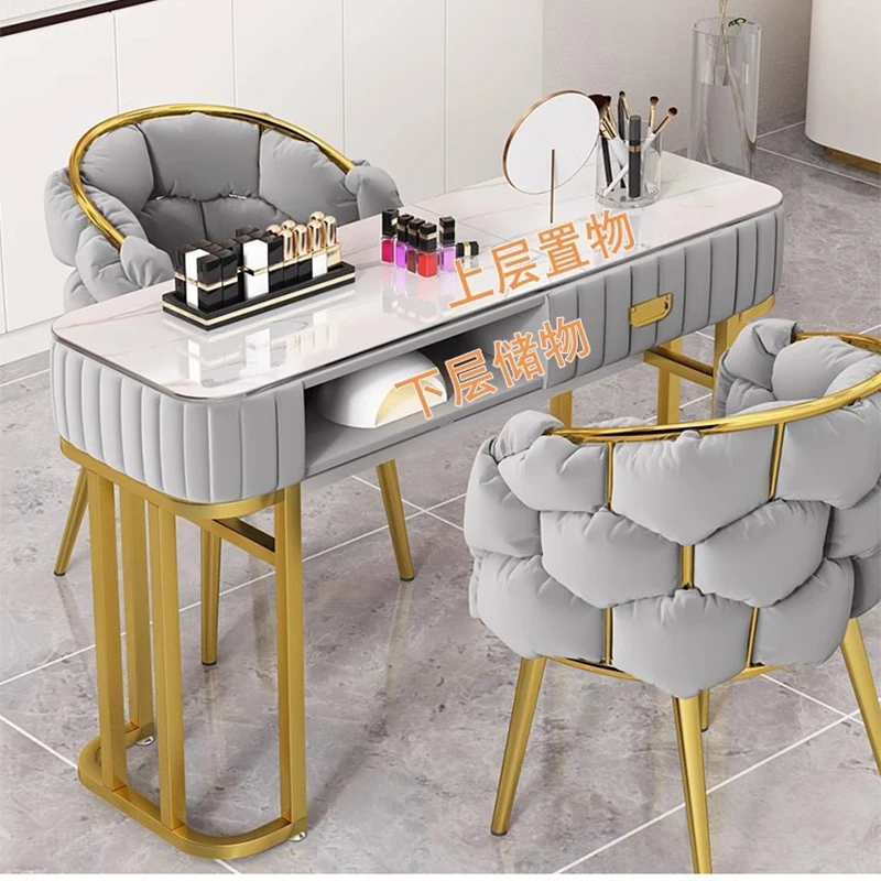 Dressing Manicure Nail Tables Glass Tabletop Modern Reception Simple Nail Table Japanese Nail Artist Salon Furniture Mesas LLMT