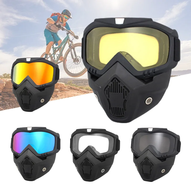 

Motorcycle Goggles Mask, Windproof Dustproof Anti-Fog, UV400 Protection for Off-Road Riding Skiing Mountaineering Safety