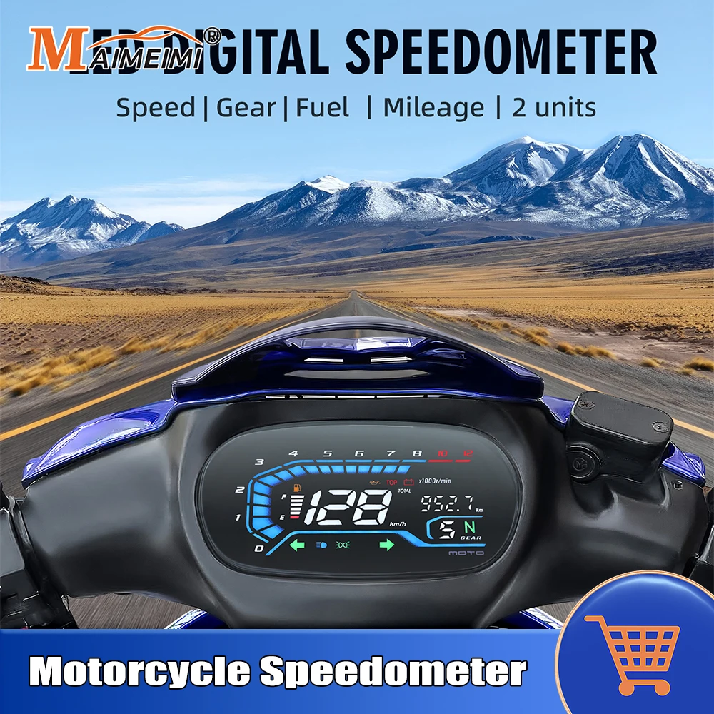 

For Yamaha Y125ZR Y125Z Digital Motorcycle Speedometer Odometer Dashboard Indicator 12000rpm Tachometer Fuel Level Meter