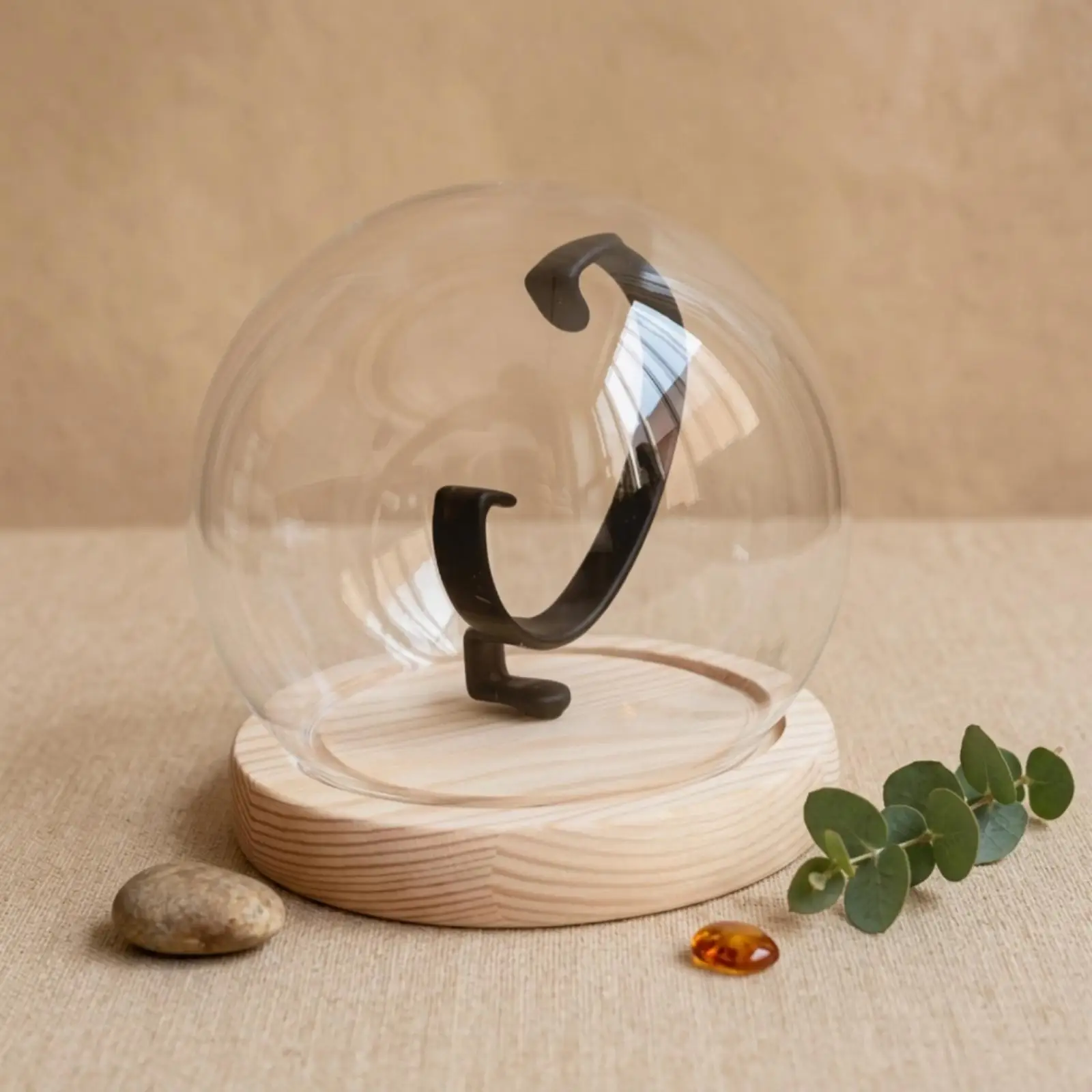 Wooden Dustproof Watch Stand Transparent Glass Dome Showcase for Watches Organizer Display Case