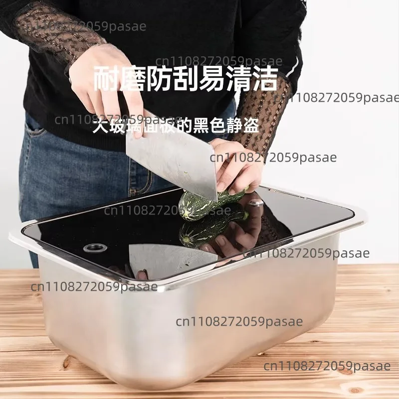 RV sink Small kitchen wash basin Round vegetable sink Stainless steel single tank water basin modification
