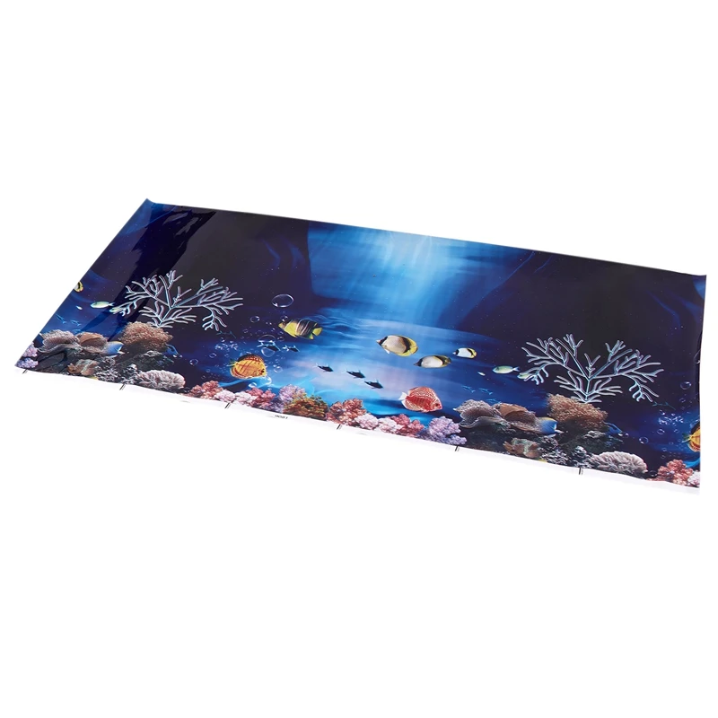 2 Poster Blue Fresh Sea Background Aquarium Ocean Landscape Poster Fish Tank Deco Objects