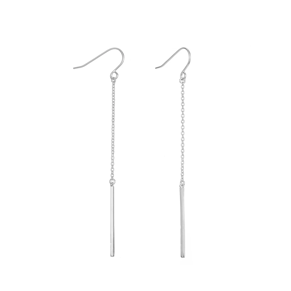 SUNIBI Long Fashion Stainless Steel Earrings for Women Korean Drop Dangle Earrings Minimalist Girls Party Gift Jewelry Wholesale