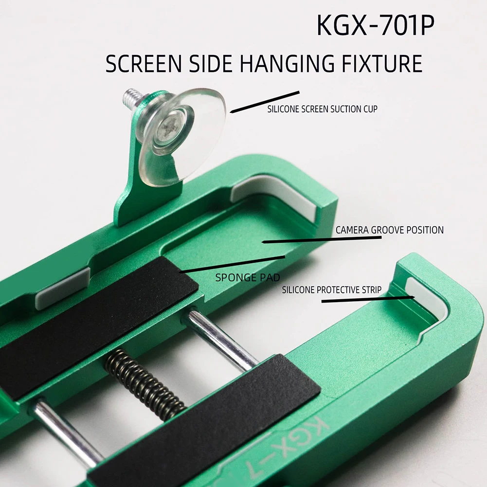 Screen Side Hanging Fixture Strong Suction Cup Screen Side Hanging Repair Clamp Multipurpose Metal for Iphone X/12/13/14 Pro Max