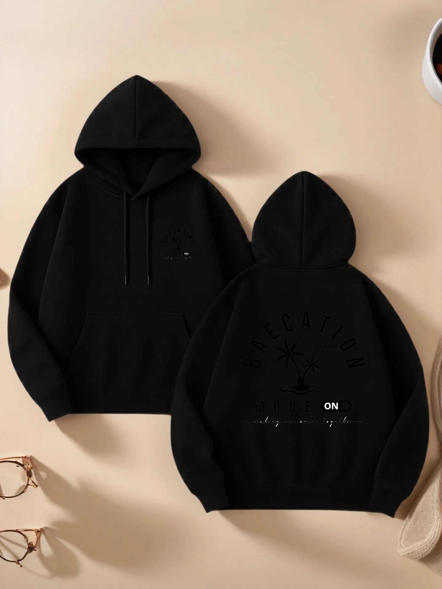 

Graphic Hoodie Women, Vacation Mode Print, Casual Aesthetic Design, Comfortable Fabric, Vacation Outfit, For Women