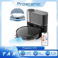 Proscenic X1S Robot Vacuum Cleaner with Mop, 3000 Pa suction power, App and voice Control, 60 Days Hands-Free Self-Empty Base