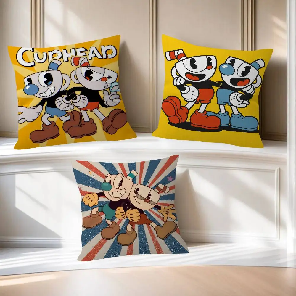 C-cuphead Hot Video Game   Cushion Cover Pillow Cover Decor Pillowcase Printed Cushion Case for Couch