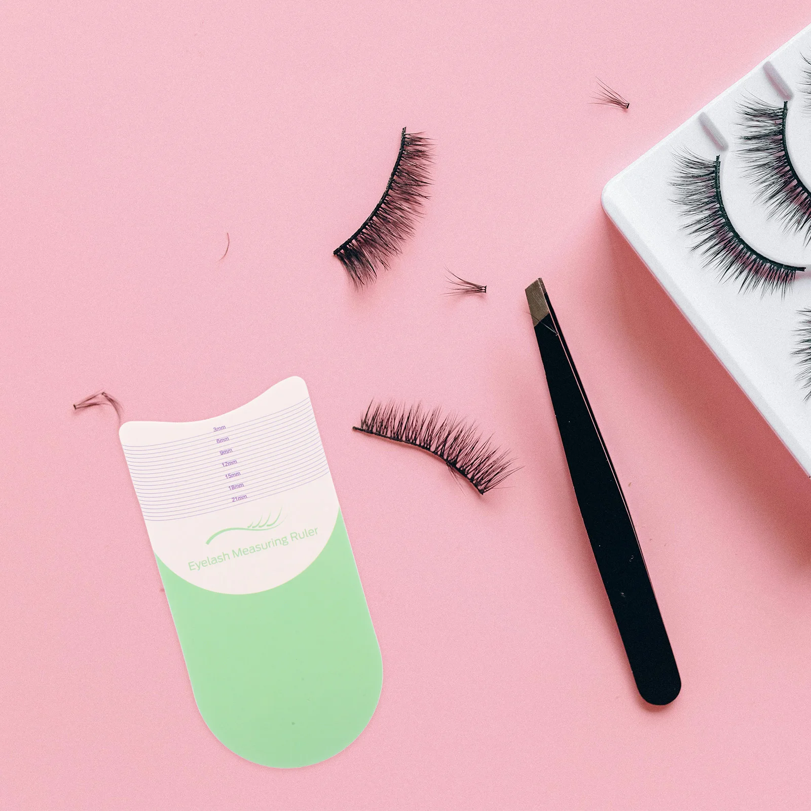 5 قطعة مساطر قياس الرموش الدقة لاش أدوات قياس رمش تمديد طول حاكم صالون تجميل لاش بكرة الشعر أداة