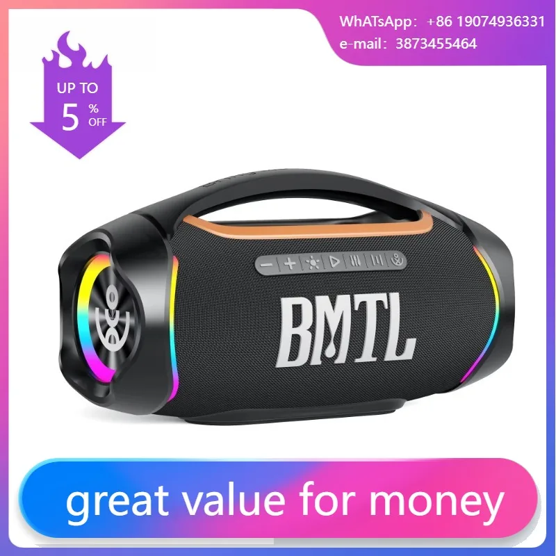 

2026 BMTL BOOM II Hot Selling 120W Powerful Bass Wireless for 5.4 Party Boombox Portable Speaker RGB Plastic Audio for Outdoor