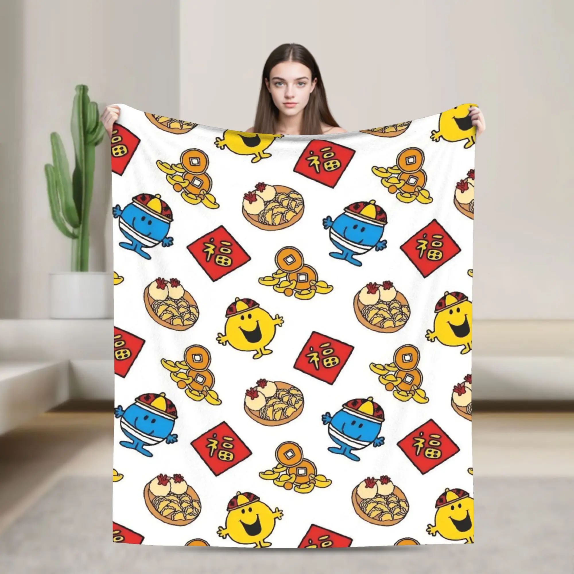 M-Mr M-Men L-Little M-Miss Blanket Fleece Summer Air Conditioning  Portable Soft Throw Blankets for Sofa Couch Bedding Throws