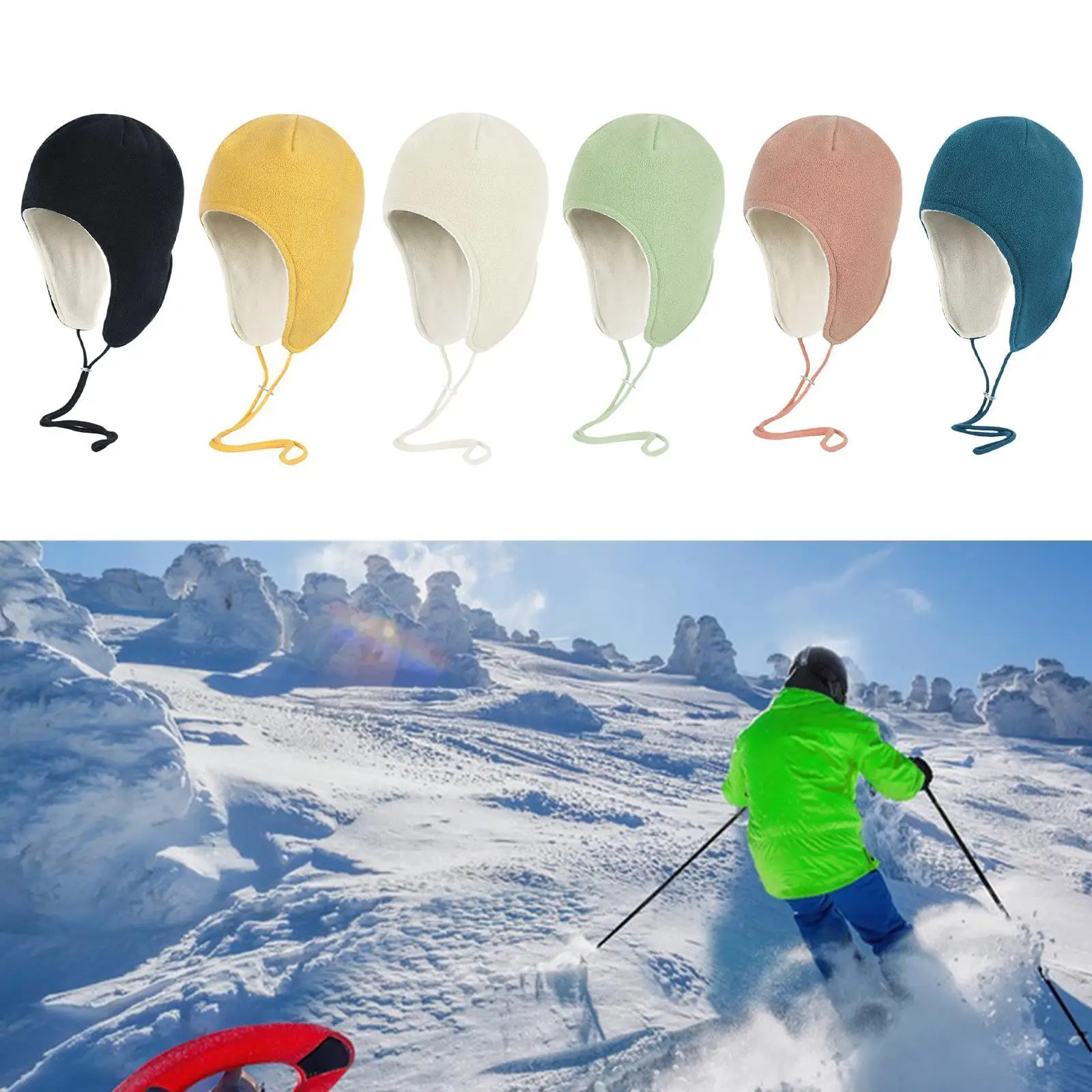 Beanie Hat for Men Women Comfort Outdoor Skull Cap with Ear Flaps Winter Warm Hat for Biking Climbing Skating Camping Skiing