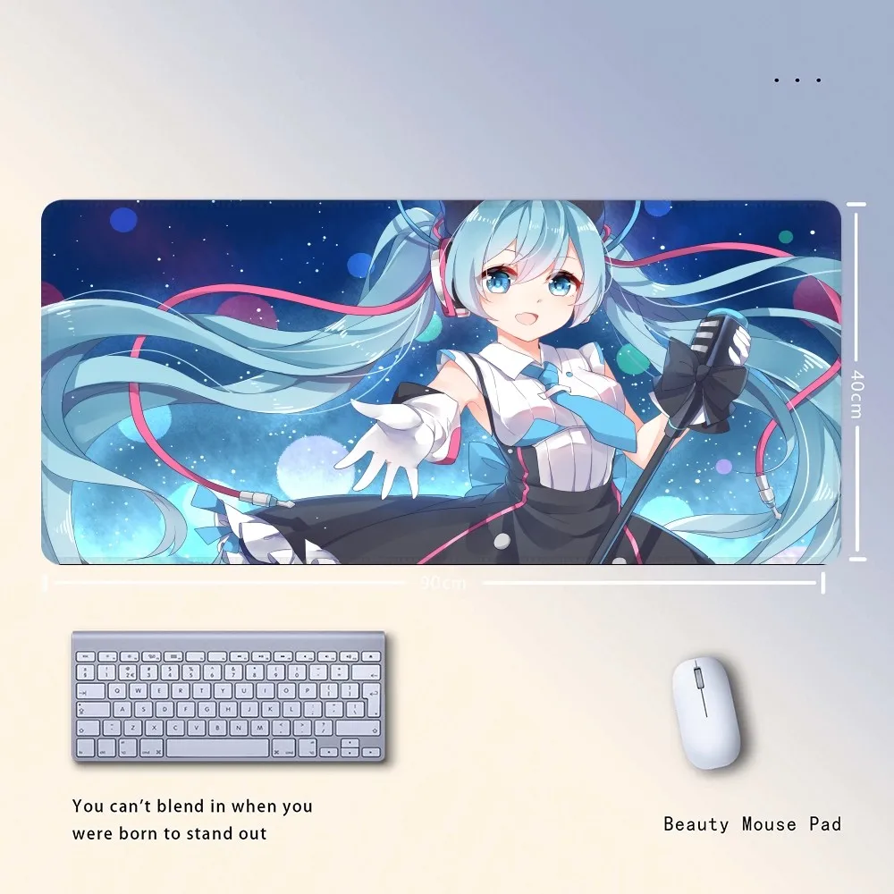 HatsuneS M-MikuS Mousepad Gaming 400x900 Locking Edge Big Gamer Large Rubber Art Computer Mousepad Laptop Desk Mat