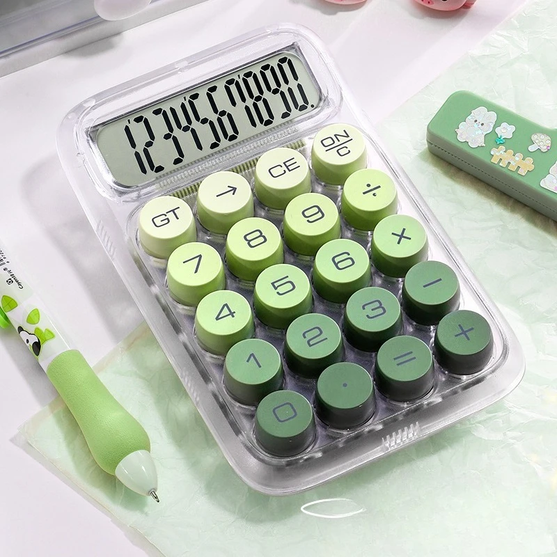 Elegant Transparent Calculator Fashion Lady Style Desktop Portable Mechanical Calculator High Accuracy for Business Office