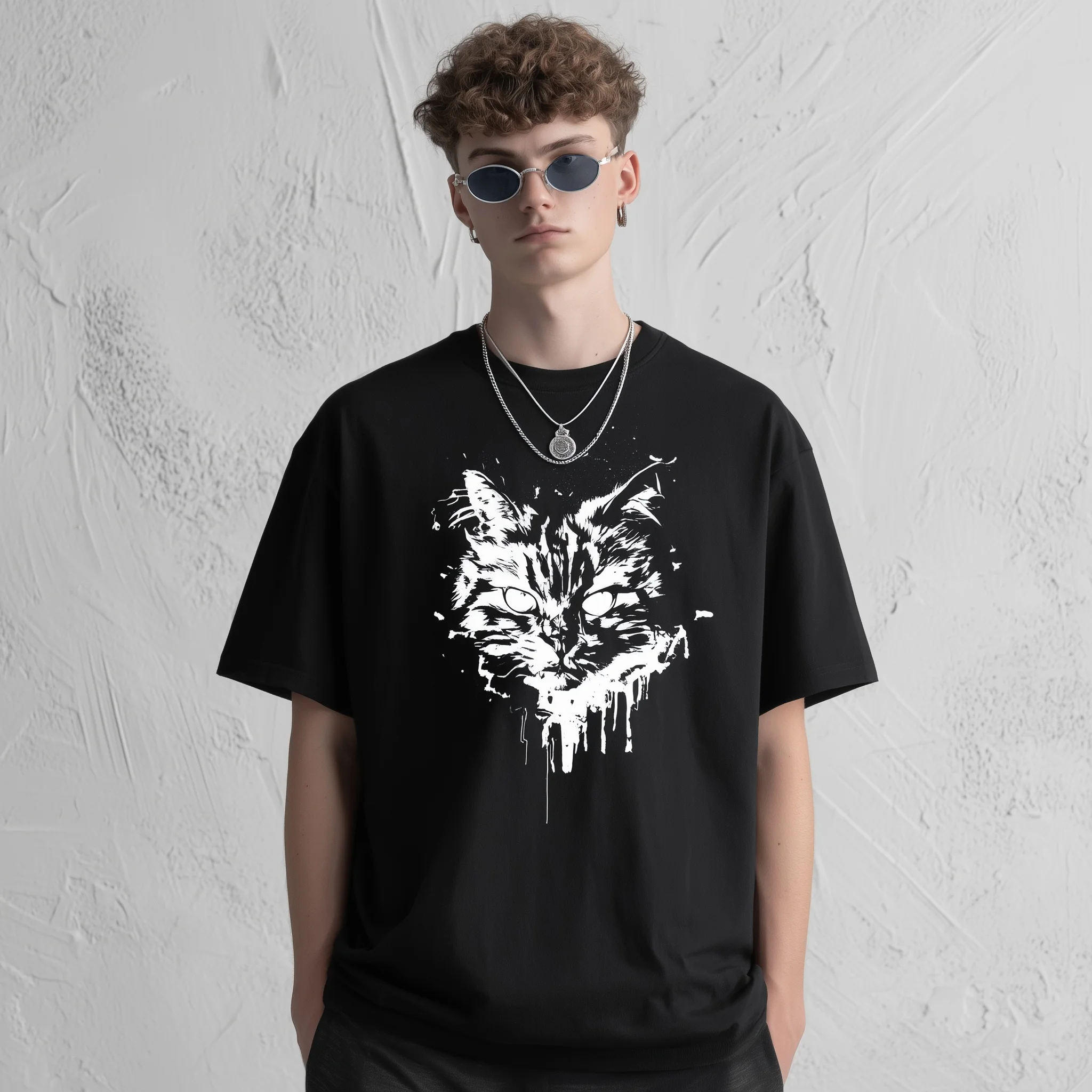 

Teevo Men's Short Sleeve T-Shirt Cityscape Sunset Graphic Print Casual Daily Wear