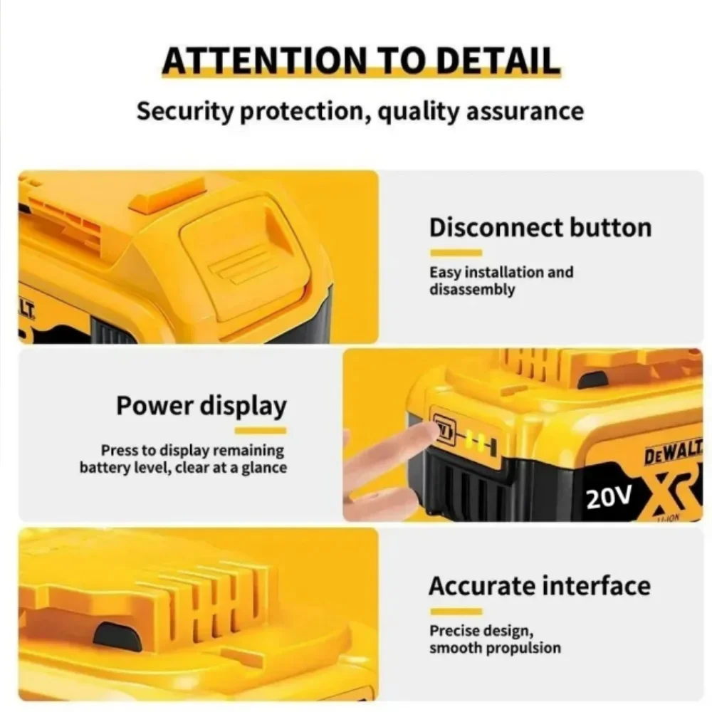 For DeWalt 18v 20Volt Max Lithium Ion Battery 3Ah Replacement for DCB203 DCB206 DCB205 DCB204 Power Tool Compatible 18V 20V