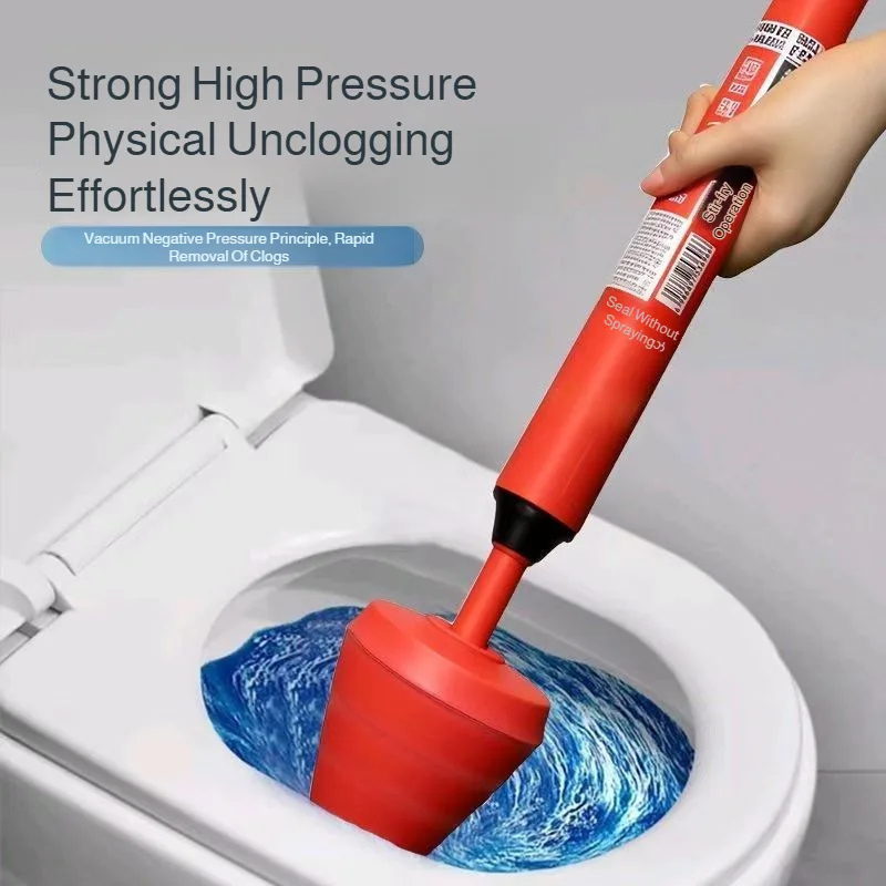 Air Toilet Plunger High Pressure Rubber Pipe Unclogging Drain Tool Quickly Clearing Toilet Clogs for Bathroom Household Use