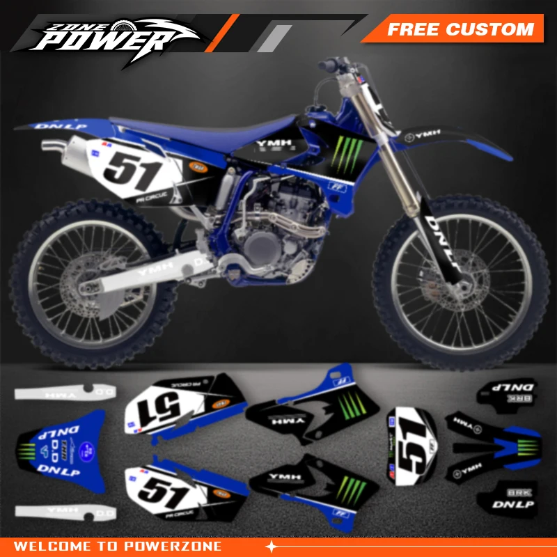 

Графика для мотокросса Powerzone для YAMAHA YZ250F YZ450F 2003 2004 2005 YZF 250 450 YZF 450 03, набор фоновых наклеек
