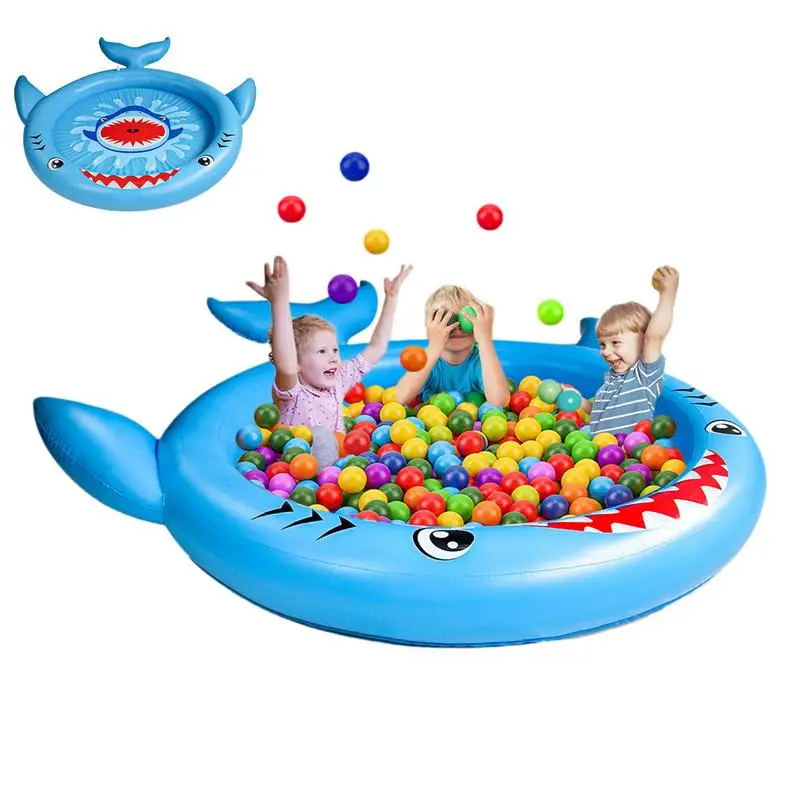 

Sprinkler Pad For Kids Water Sprinkler Pad Pool Sprinkler Fun Inflatable Wading Bath Pools Shark Shape Adjustable Water Pressure