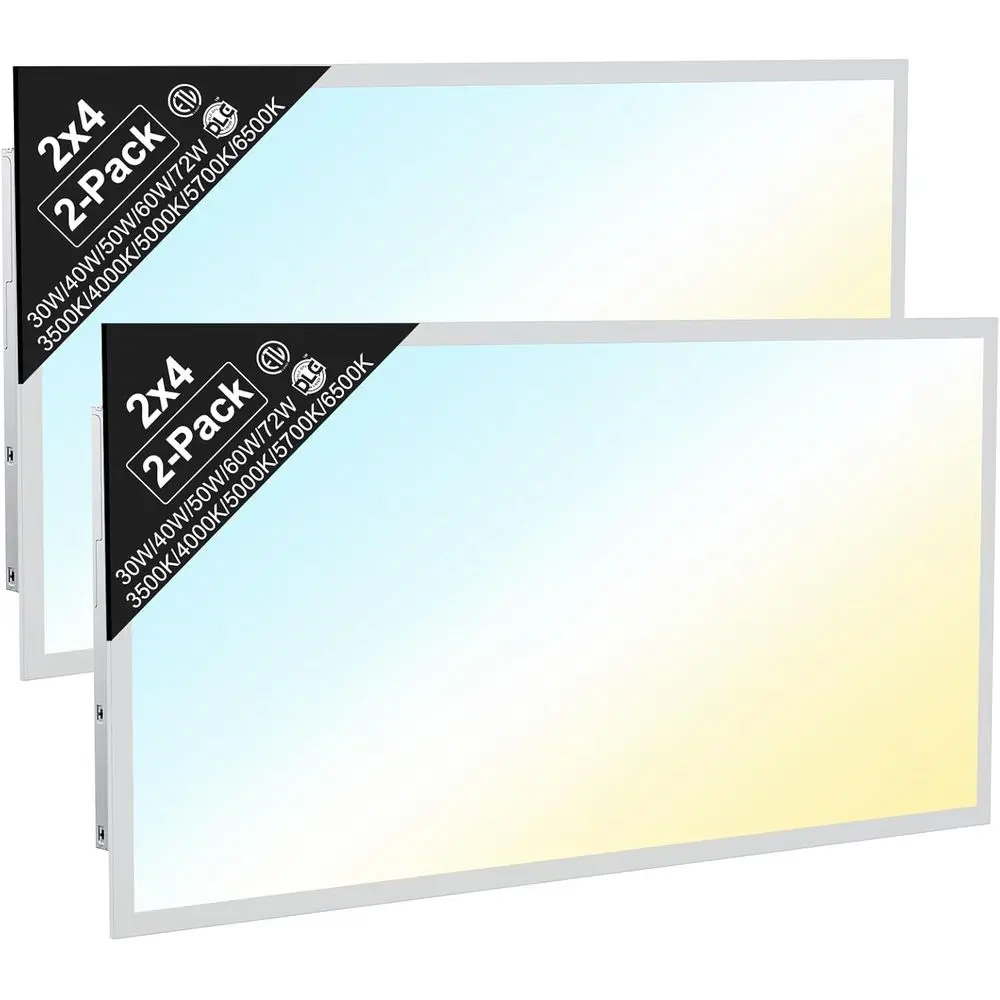 

Светодиодная панель 2x4, светильник для подвесного потолка, комплект из 2 шт., 5 Вт и 5CCT (30–72 Вт, 3500–6500K), с регулировкой яркости 0-10В, с задней подсветкой