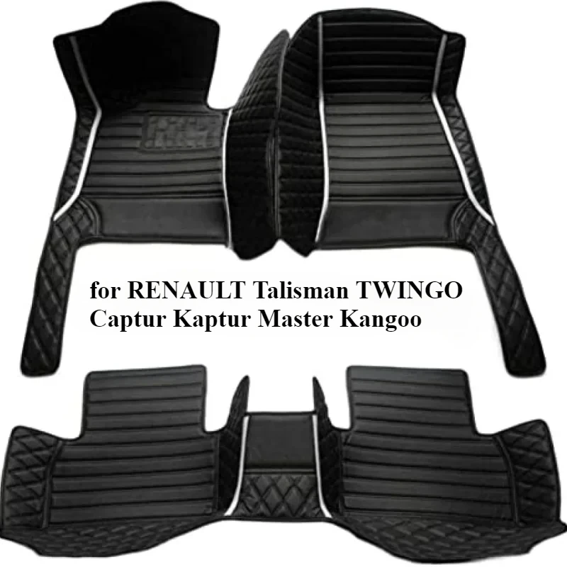Custom Car Floor Mats for RENAULT Talisman TWINGO Captur Kaptur Master Kangoo Fashion Interior Accessories Auto leather Carpet