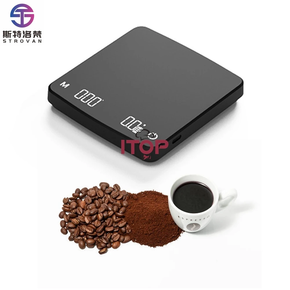 STLF JW Mini Smart Coffee Scale Kitchen Scales with Timer 3kg Led  Screen Electronic Scale