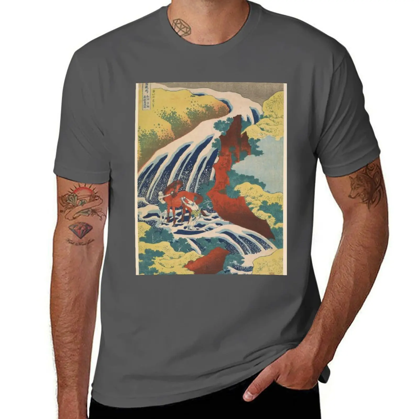 

Hokusai Waterfalls T-Shirt man t shirts for men casual t shirts for man cotton funny T-Shirt