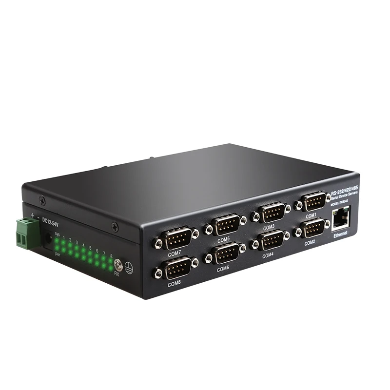 8 Port RS232 RS485 RS422 to Ethernet TCP/IP Converter Multiple Serial Din Rail  Device Server Switch Modbus Gateway