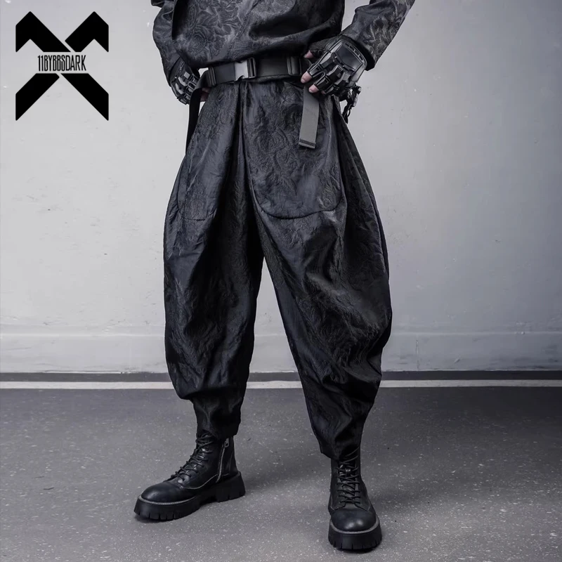 

Men's Rose Harem Pant Joggers 2026 Summer Loose Drop Crotch Pants Black Elastic Waist Trousers Streetwear Casual Joggers