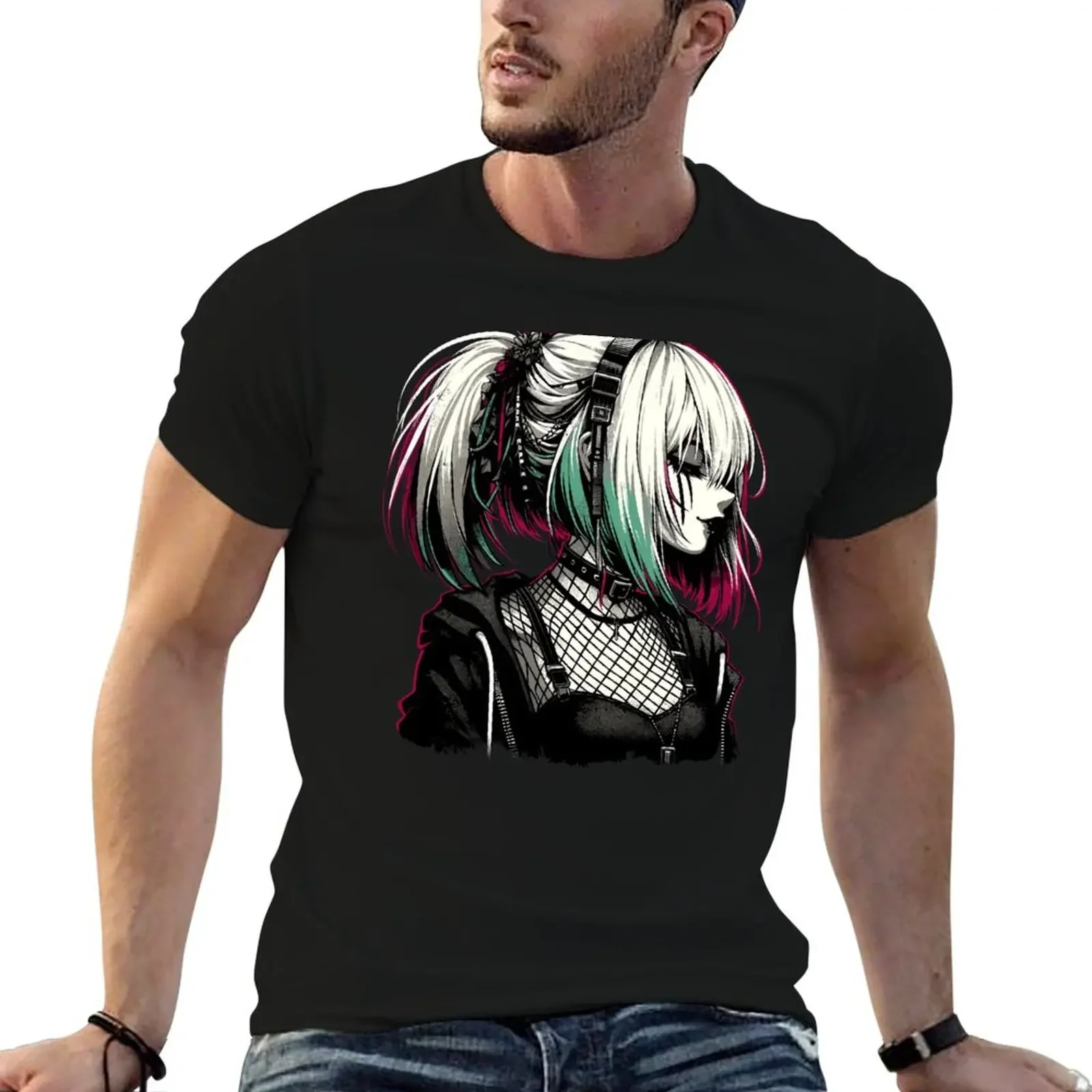 Goth Girl - Anime Style T-Shirt hippie clothes vintage clothes black t-shirts for men