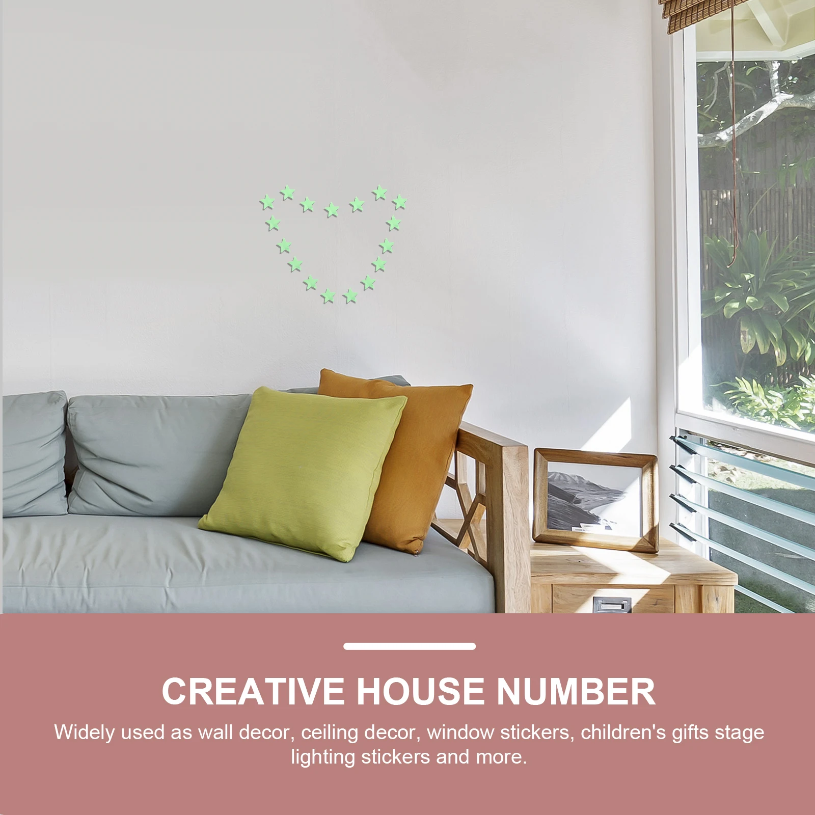 

Pentagram Shaped Night Glow Star Decals Bright Glow in Dark Decorative Stars for Bedroom Home Room Lighting